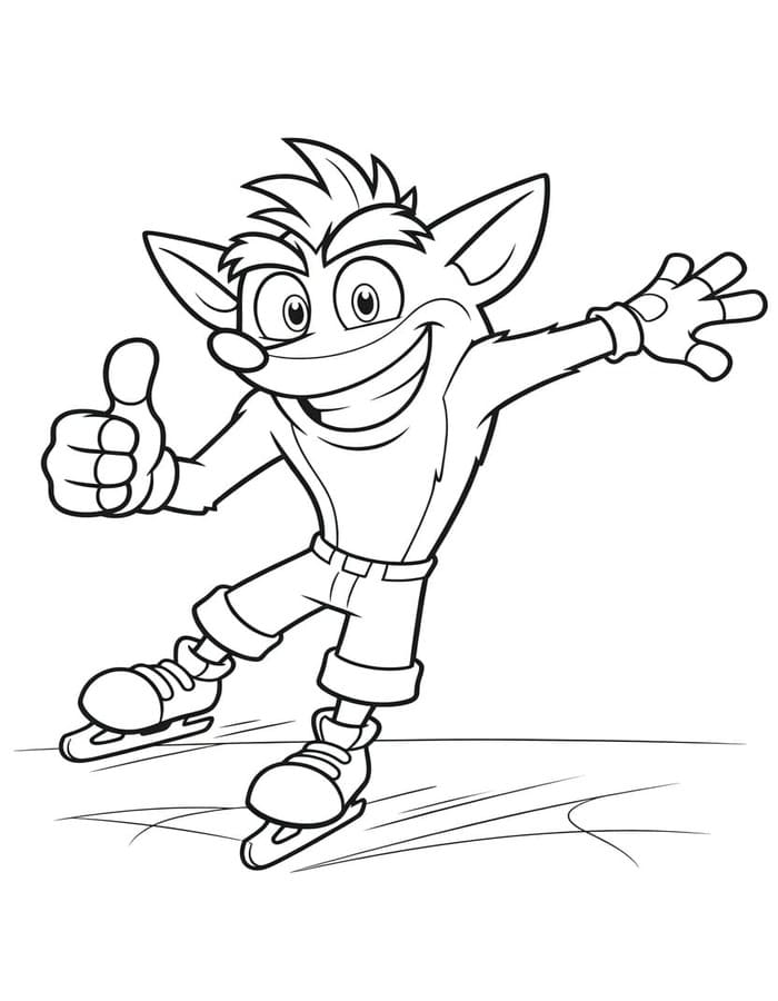 Afbeelding Crash Bandicoot gratis afdrukbaar