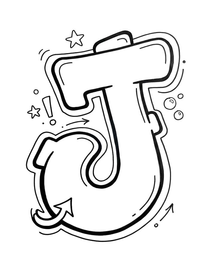 Afbeelding Letter J afdrukbaar