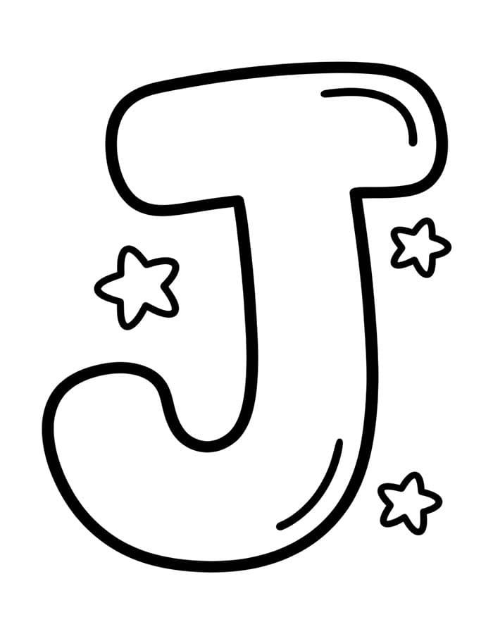 Afbeelding Letter J gratis afdrukbaar