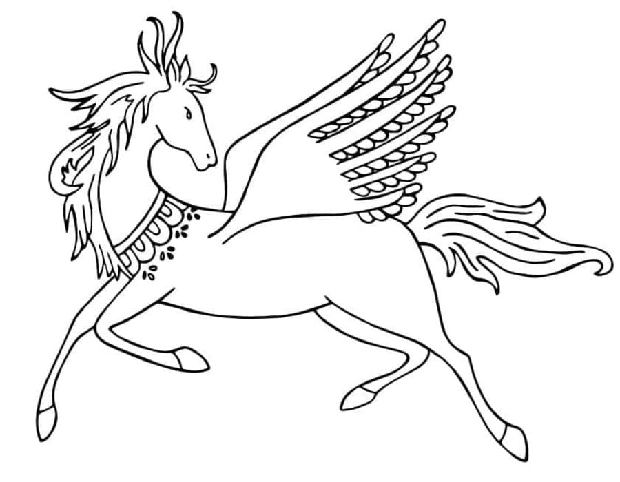 Afbeelding Pegasus gratis afdrukbaar