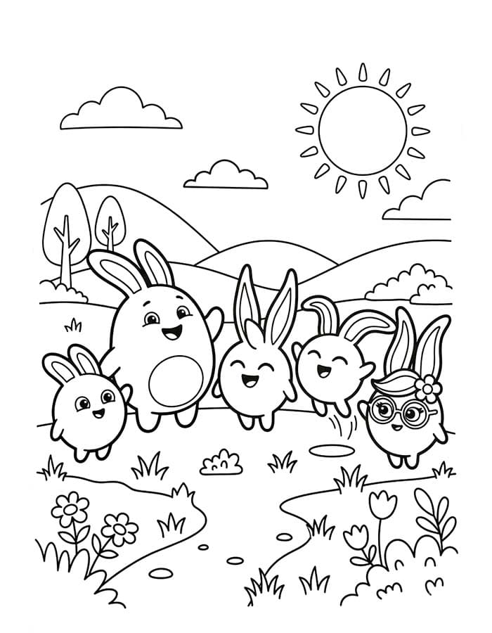 Afbeelding Sunny Bunnies printbaar