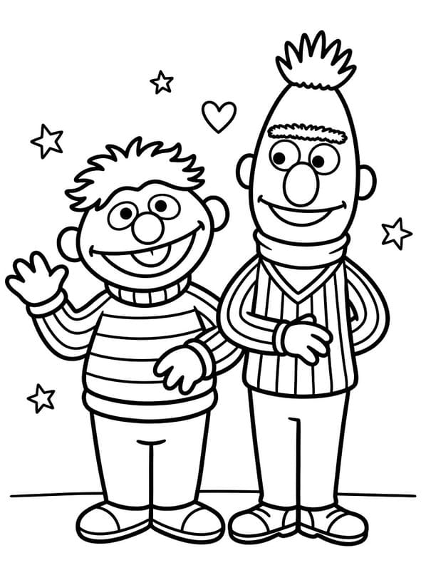 Bert en Ernie afdrukbaar eenvoudig