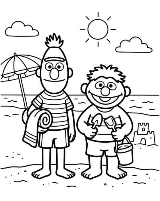 Bert en Ernie afdrukbaar simpel