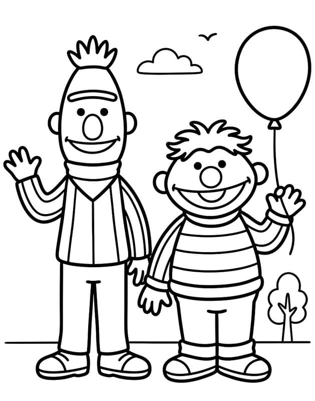 Bert en Ernie afdrukbaar voor kinderen
