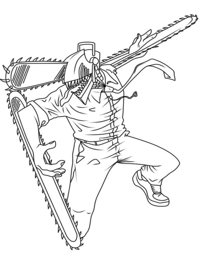 Chainsaw Man afdrukbaar simpel