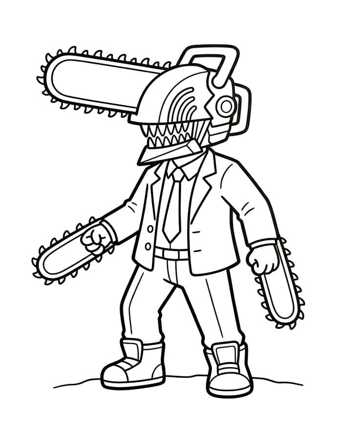 Chainsaw Man gratis afdrukbaar basis