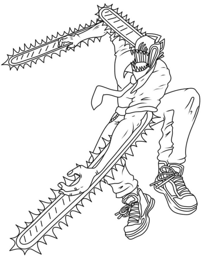 Chainsaw Man gratis afdrukbaar voor kinderen