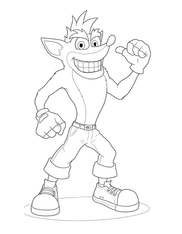 Crash Bandicoot afdrukbaar basis
