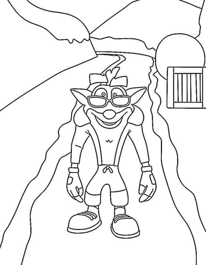 Crash Bandicoot gratis afdrukbaar basis