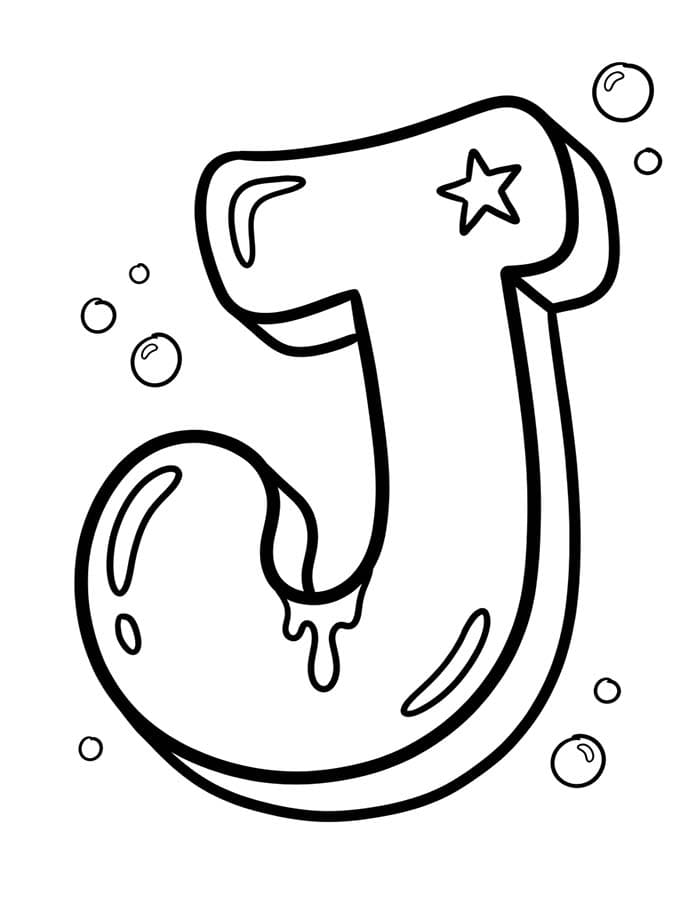 Letter J afdrukbaar simpel