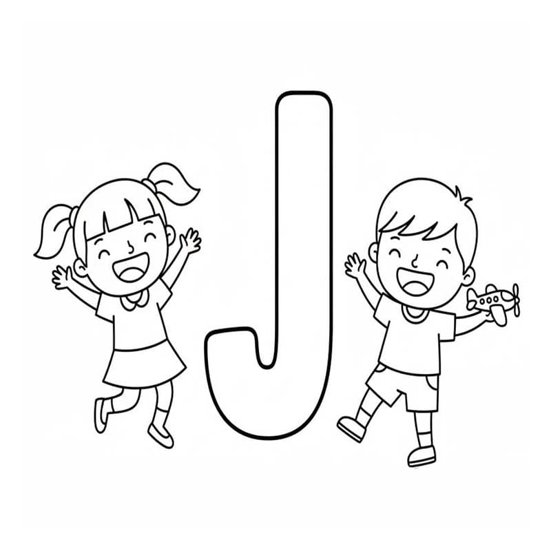 Letter J afdrukbaar voor kinderen