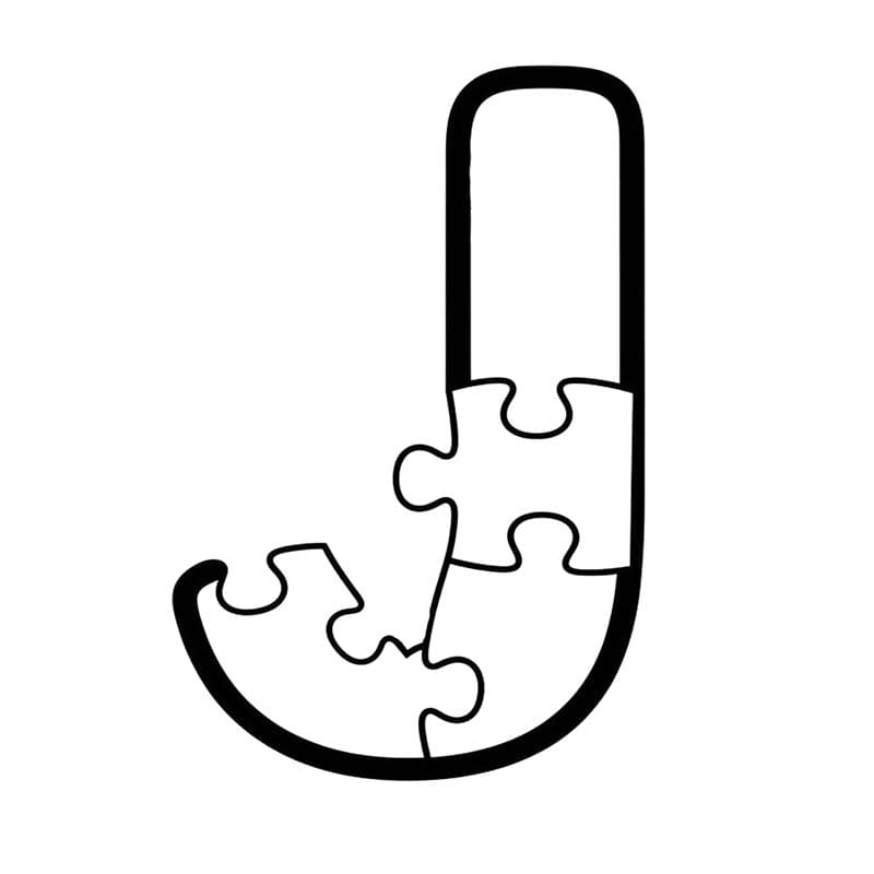 Letter J gratis afdrukbaar eenvoudig