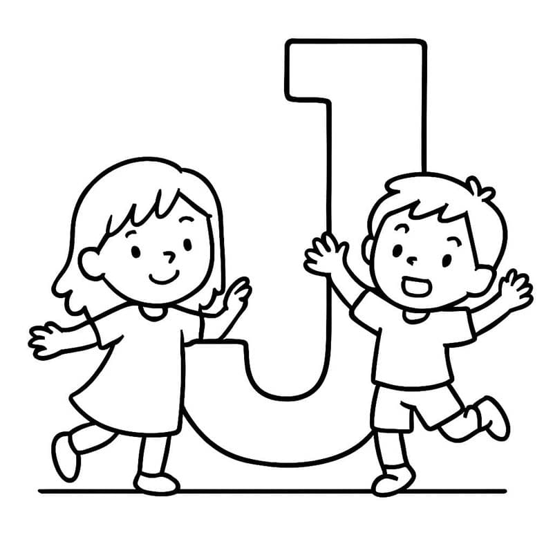 Letter J gratis afdrukbaar