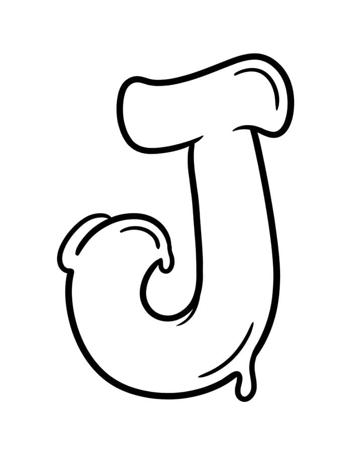 Letter J gratis afdrukbaar simpel