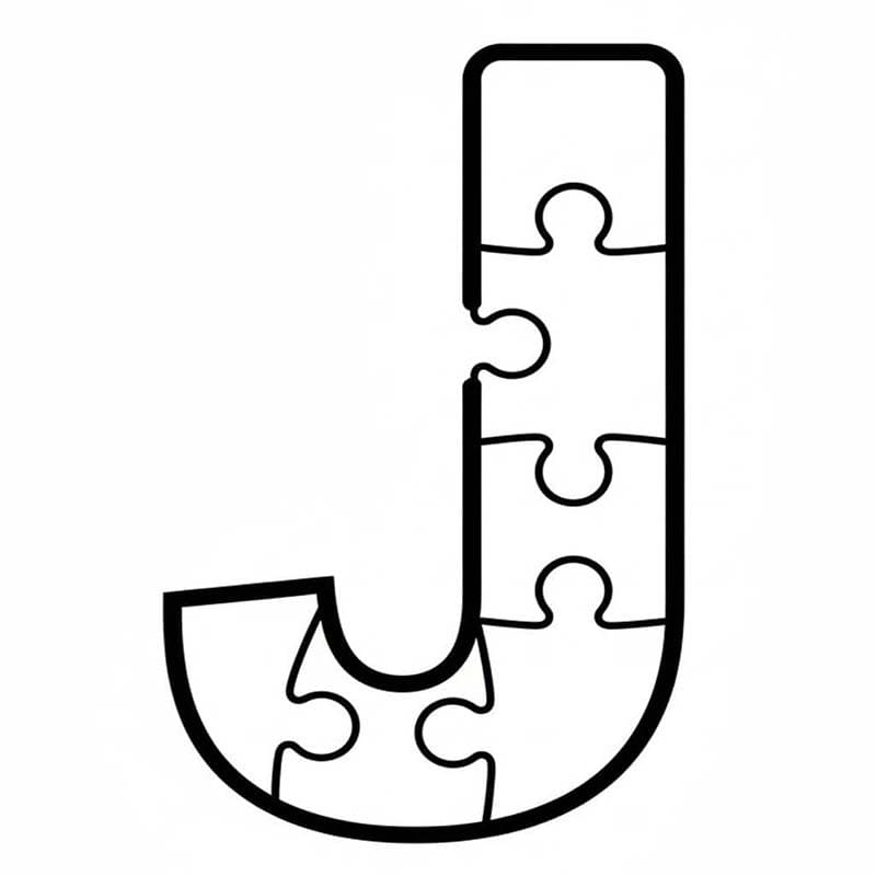 Letter J gratis eenvoudig