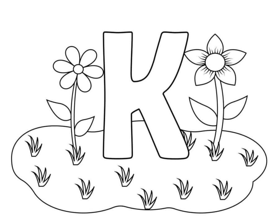 Letter K afdrukbaar eenvoudig
