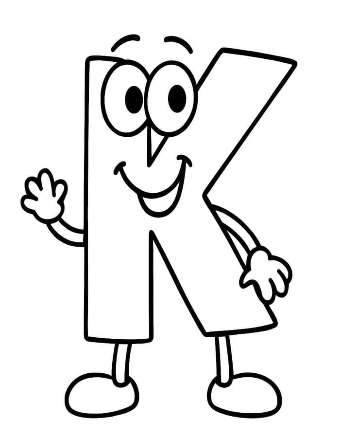 Letter K afdrukbaar simpel