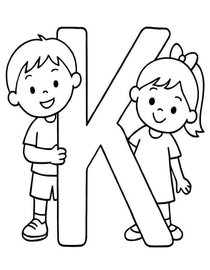 Letter K afdrukbaar voor kinderen
