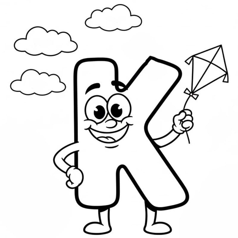 Letter K gratis afdrukbaar basis