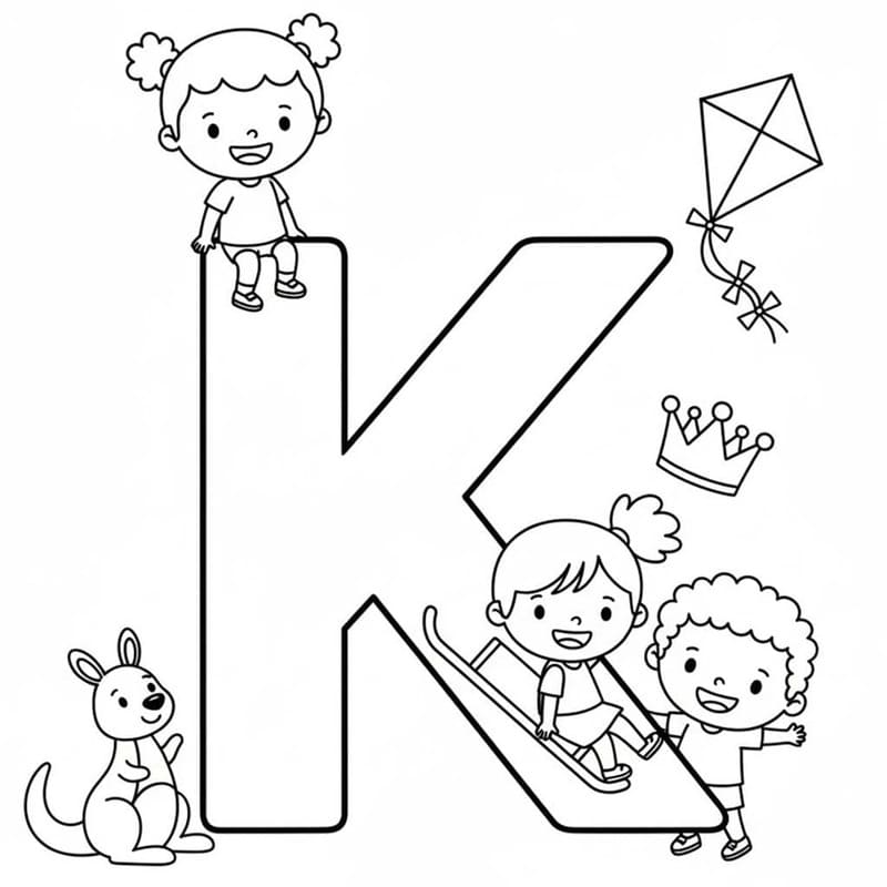 Letter K gratis afdrukbaar eenvoudig