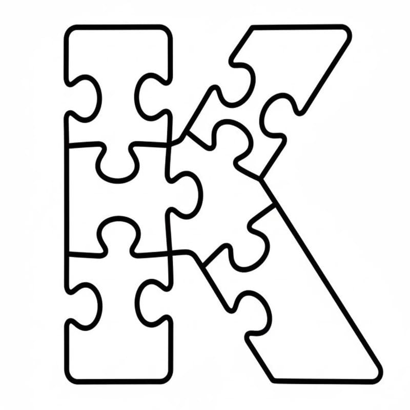 Letter K gratis afdrukbaar