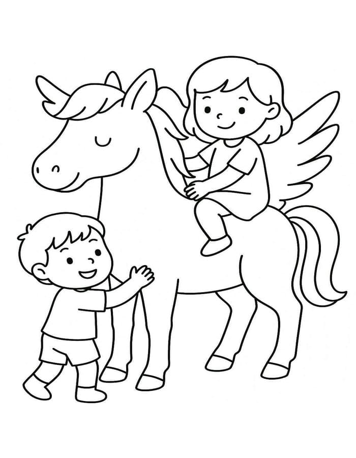 Pegasus gratis afdrukbaar simpel