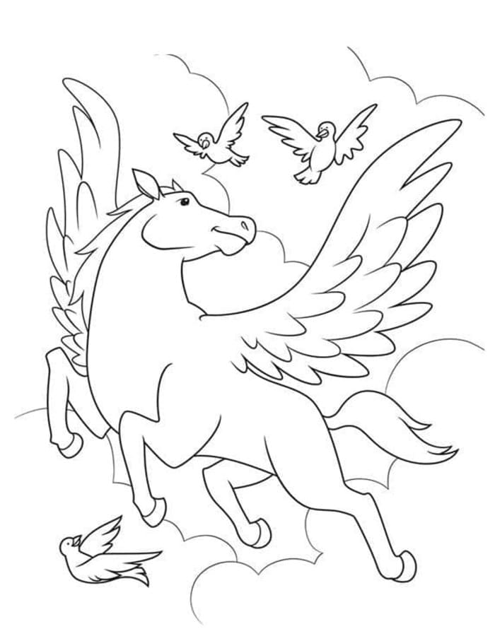 Pegasus gratis afdrukbaar voor kinderen