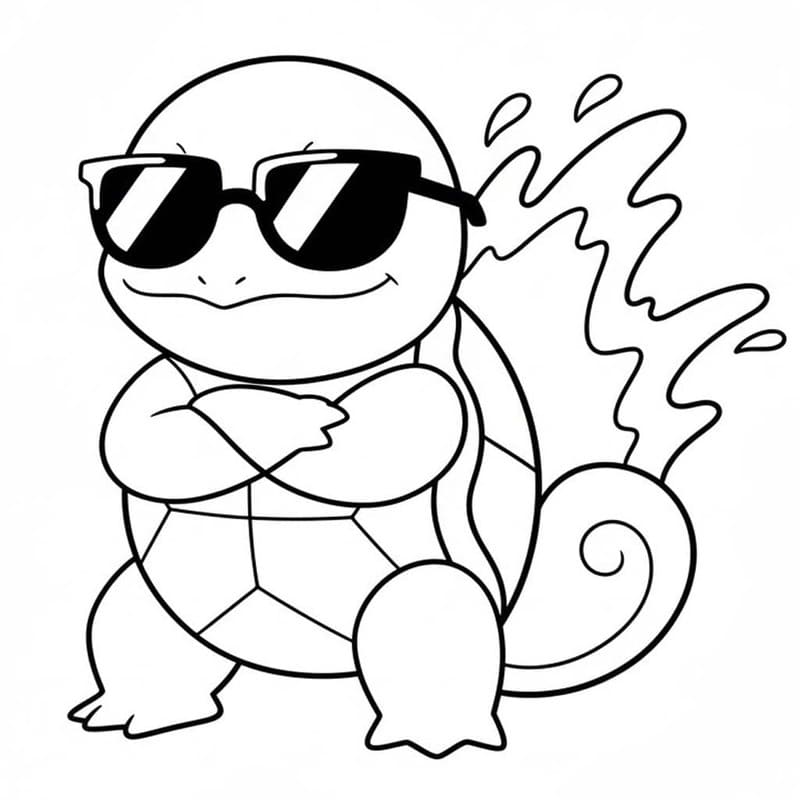 Squirtle gratis afdrukbaar eenvoudig