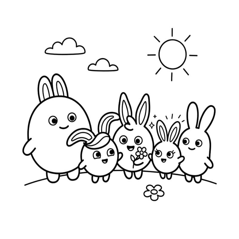 Sunny Bunnies gratis afdrukbaar voor kinderen