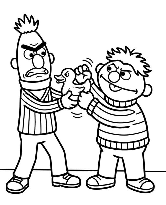 Tekenen Bert en Ernie afdrukbaar basis