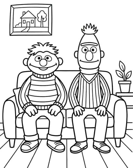 Tekenen Bert en Ernie basis