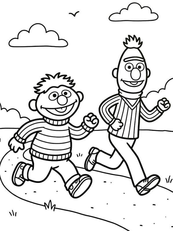 Tekenen Bert en Ernie eenvoudig