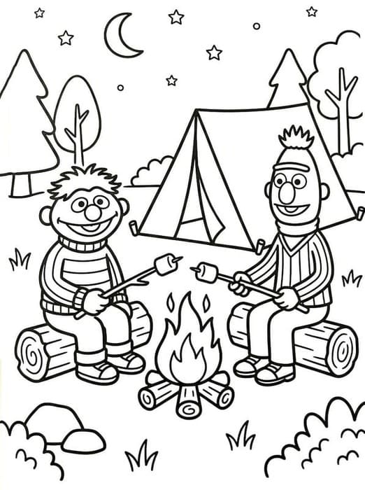 Tekenen Bert en Ernie gratis
