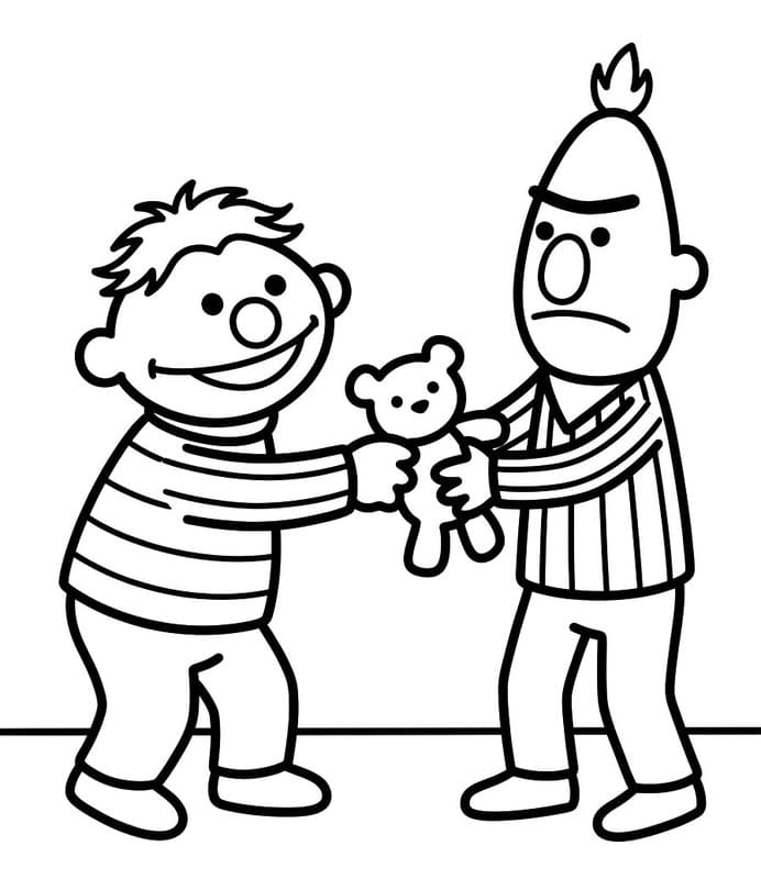 Tekenen Bert en Ernie