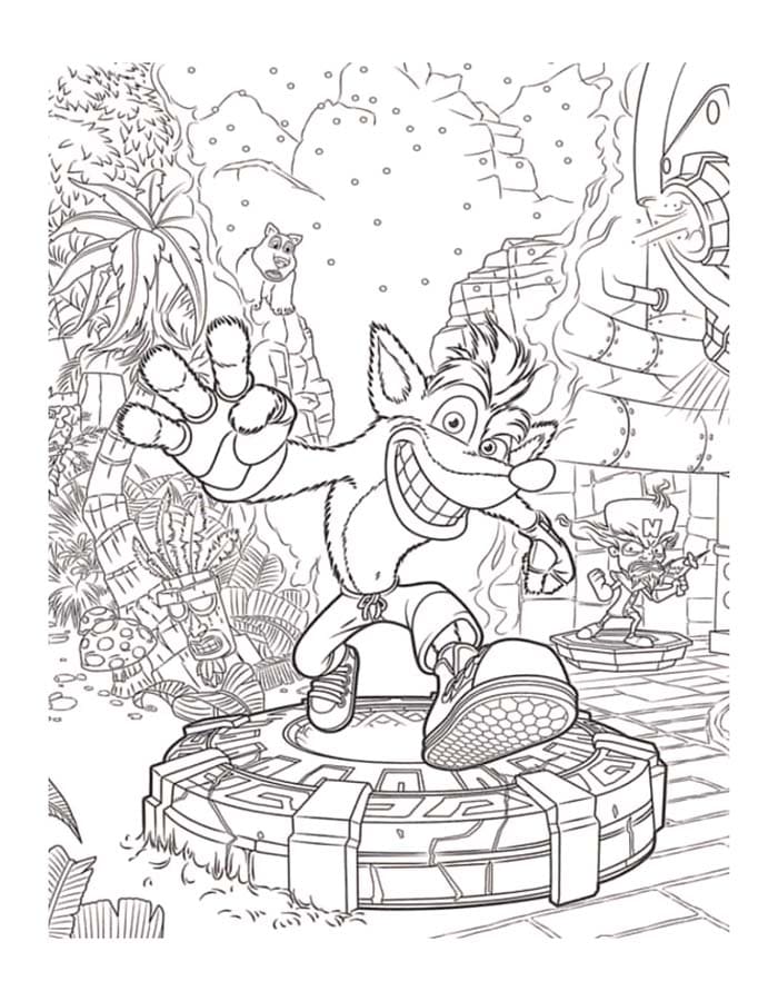 Tekenen Crash Bandicoot afdrukbaar basis