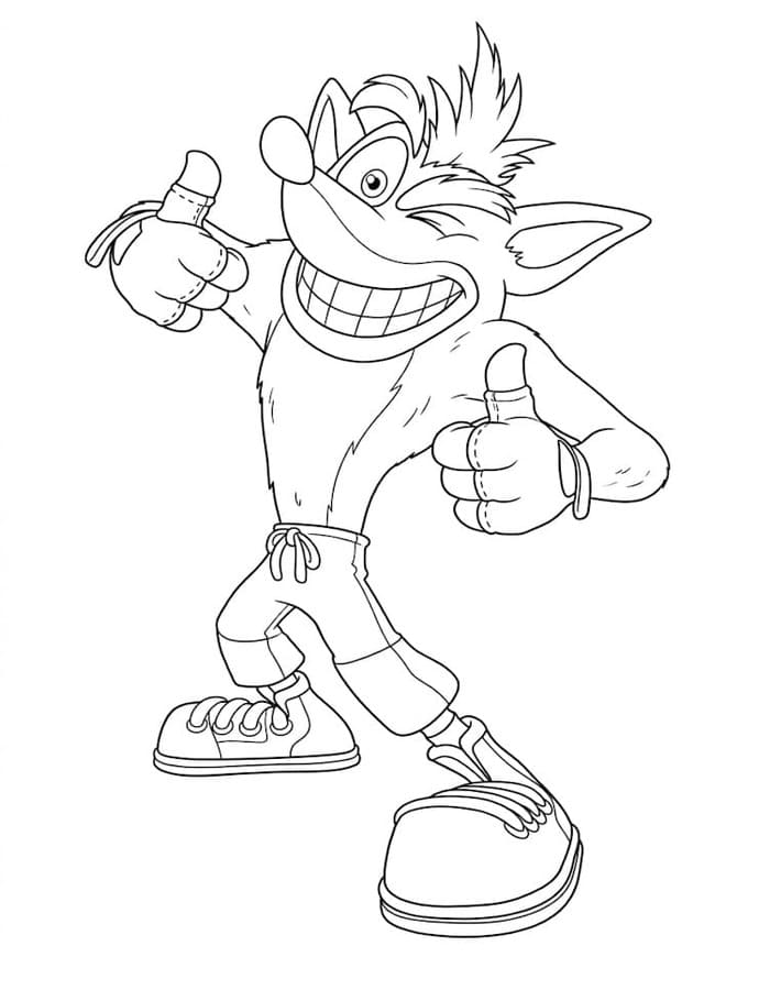Tekenen Crash Bandicoot afdrukbaar eenvoudig