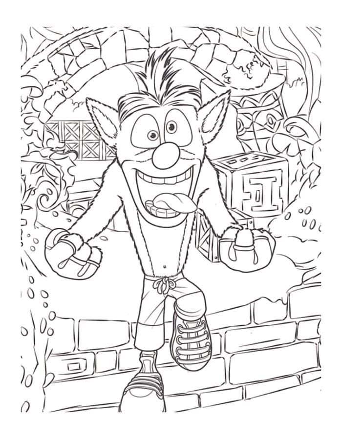 Tekenen Crash Bandicoot gratis afdrukbaar basis