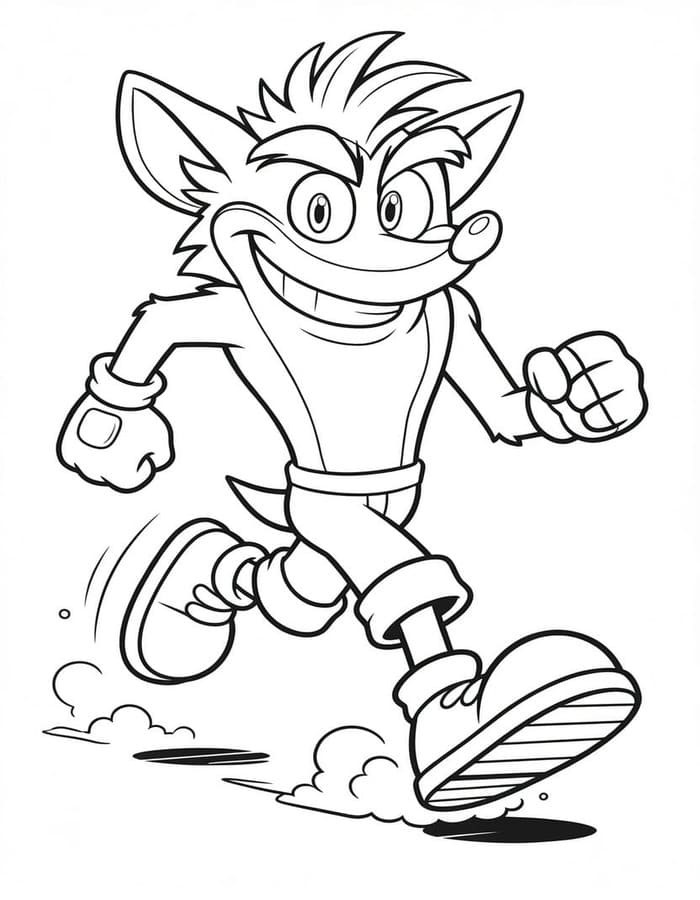 Tekenen Crash Bandicoot gratis afdrukbaar simpel