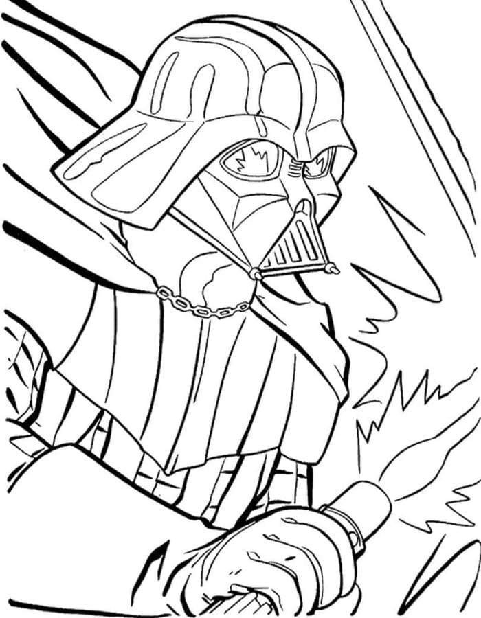Tekenen Darth Vader afdrukbaar voor kinderen