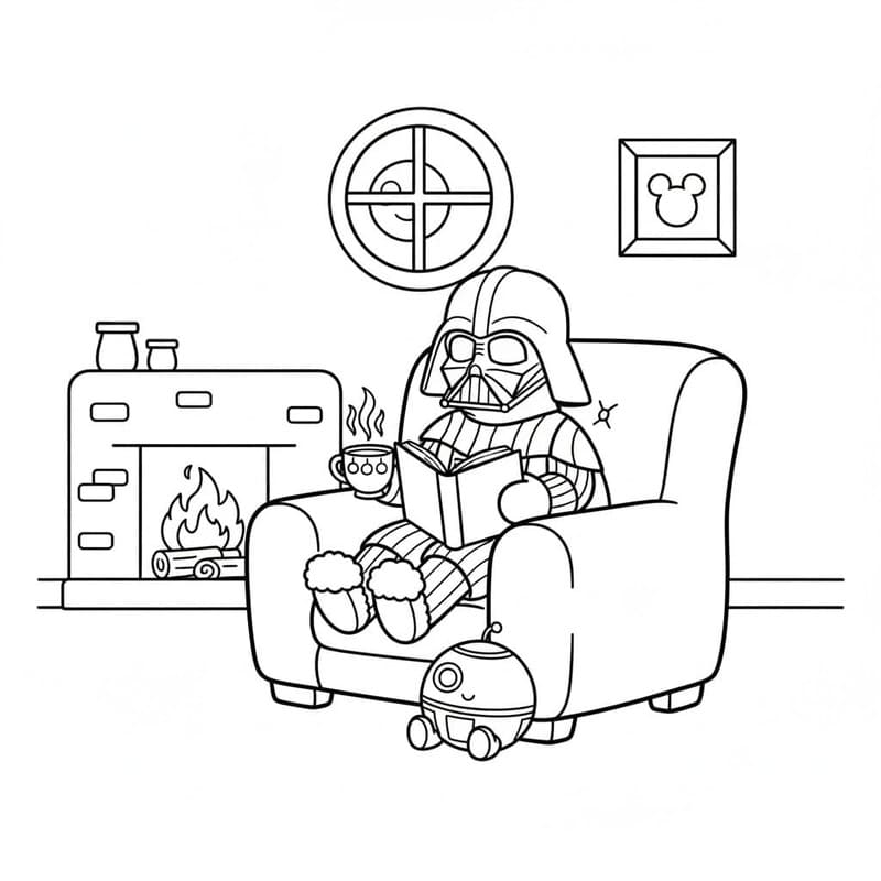 Tekenen Darth Vader gratis afdrukbaar basis