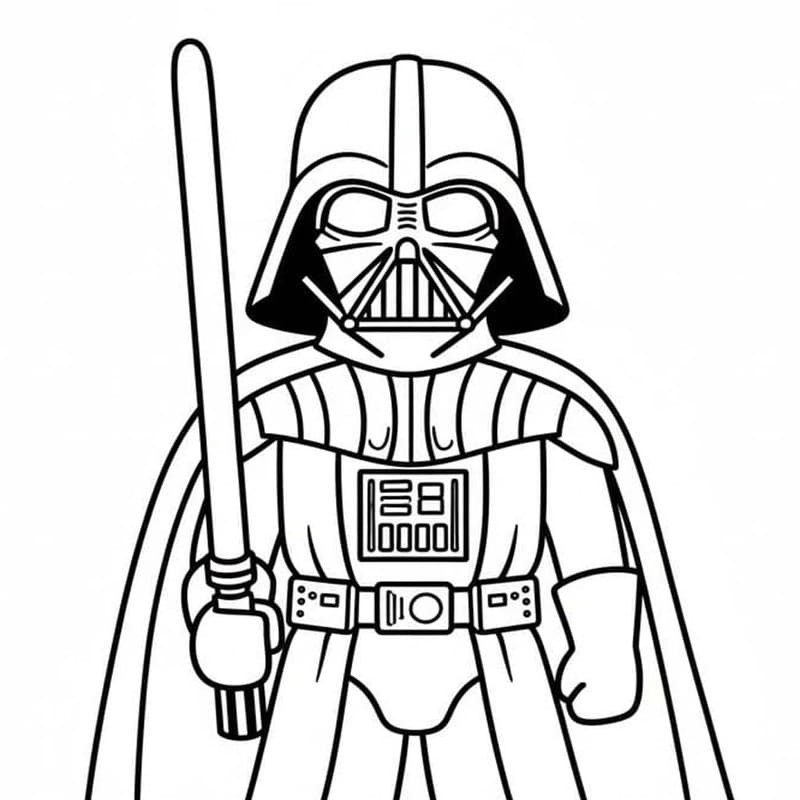 Tekenen Darth Vader gratis afdrukbaar simpel