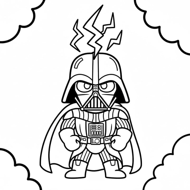 Tekenen Darth Vader gratis voor kinderen