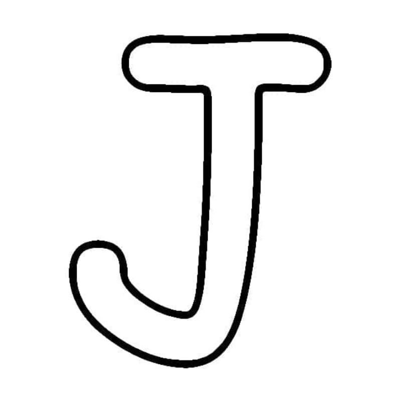 Tekenen Letter J afdrukbaar basis