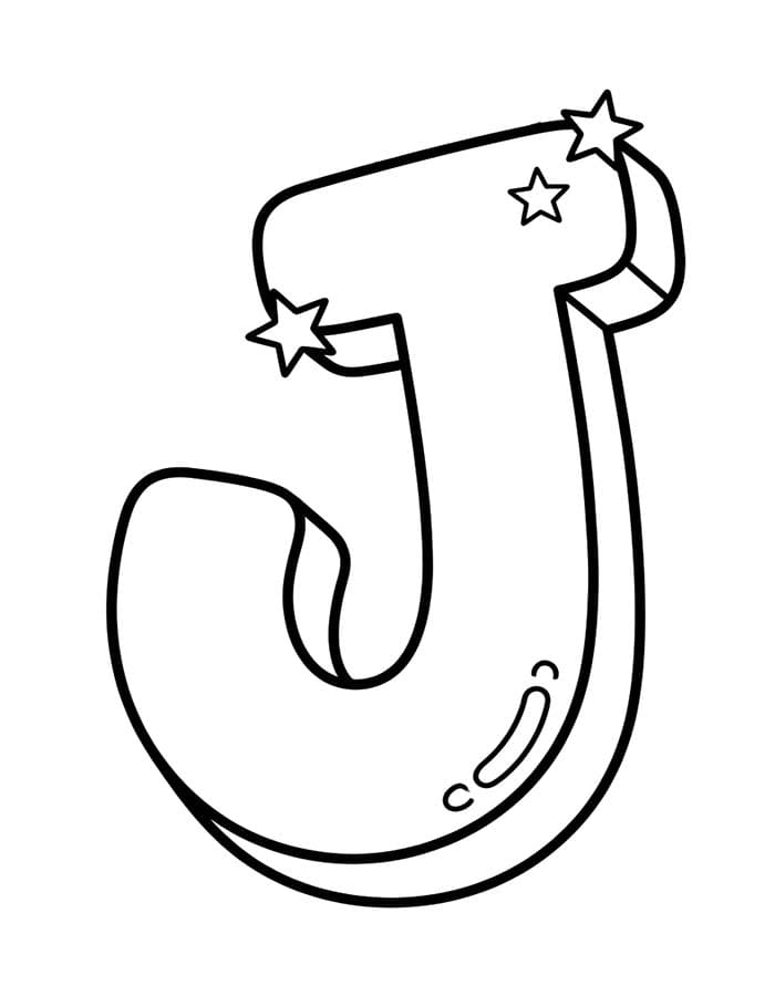 Tekenen Letter J afdrukbaar simpel