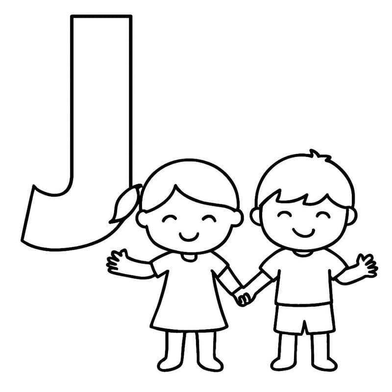 Tekenen Letter J afdrukbaar voor kinderen