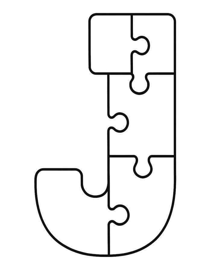 Tekenen Letter J gratis afdrukbaar basis