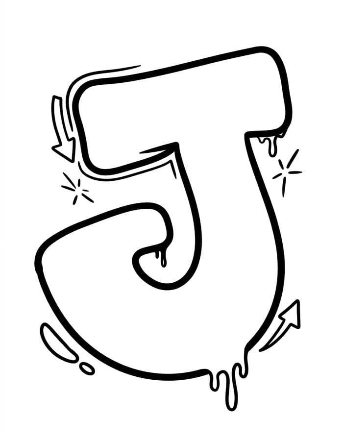 Tekenen Letter J gratis simpel
