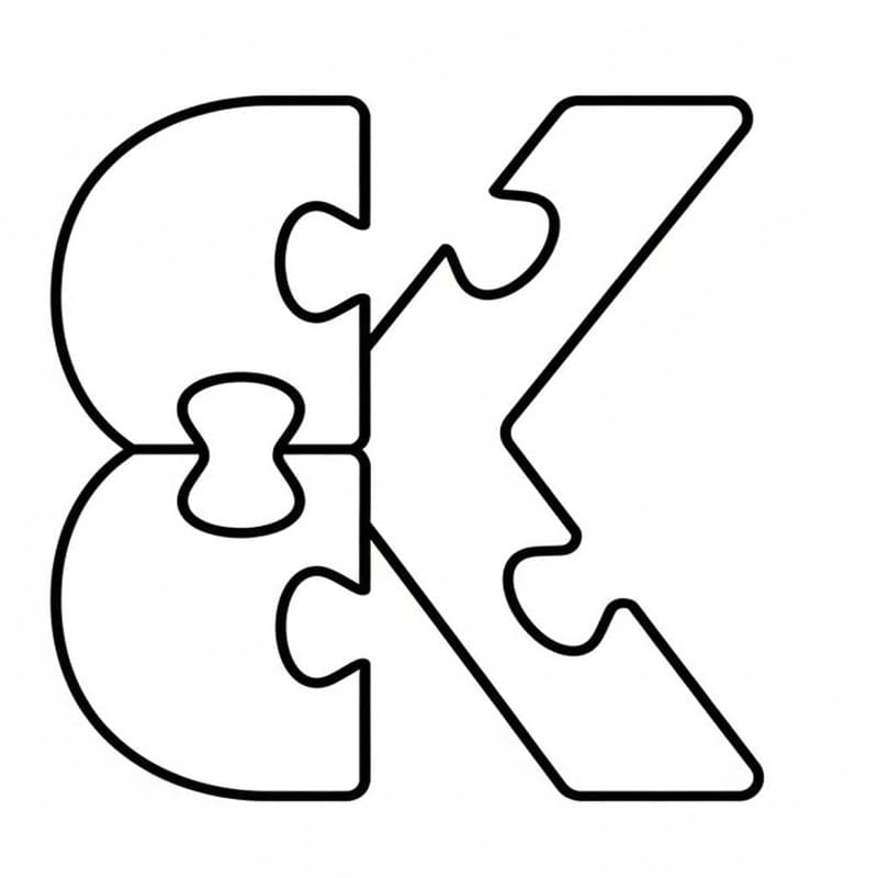 Tekenen Letter K afdrukbaar basis