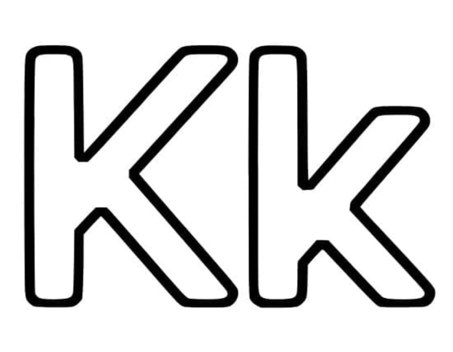 Tekenen Letter K afdrukbaar