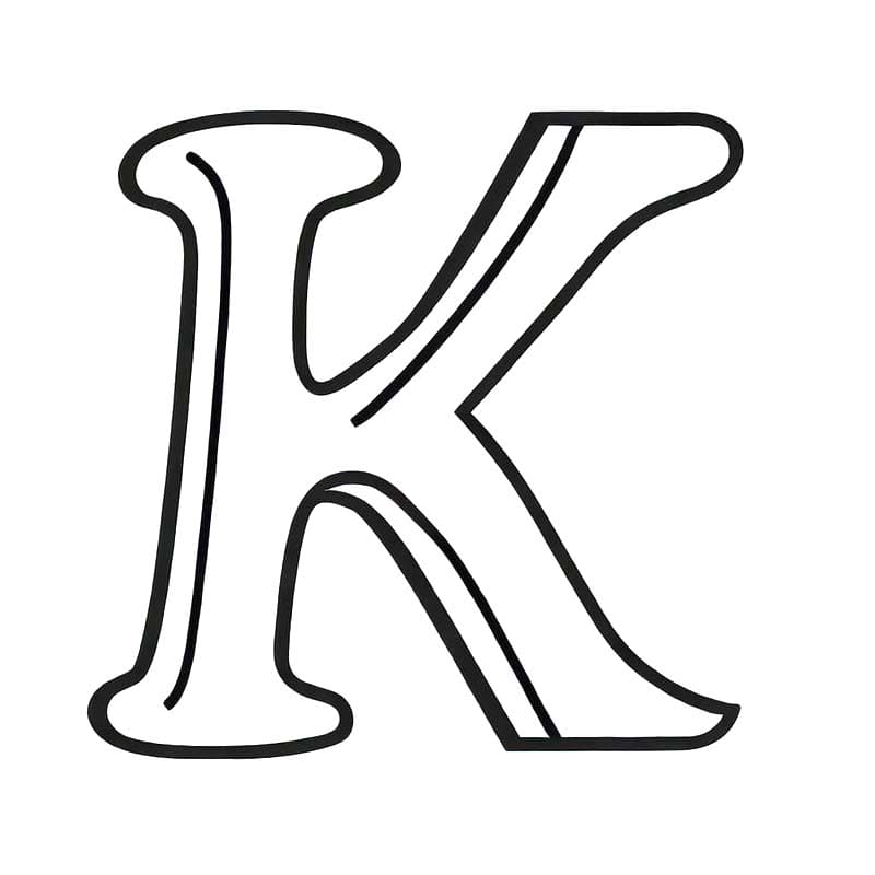Tekenen Letter K afdrukbaar simpel